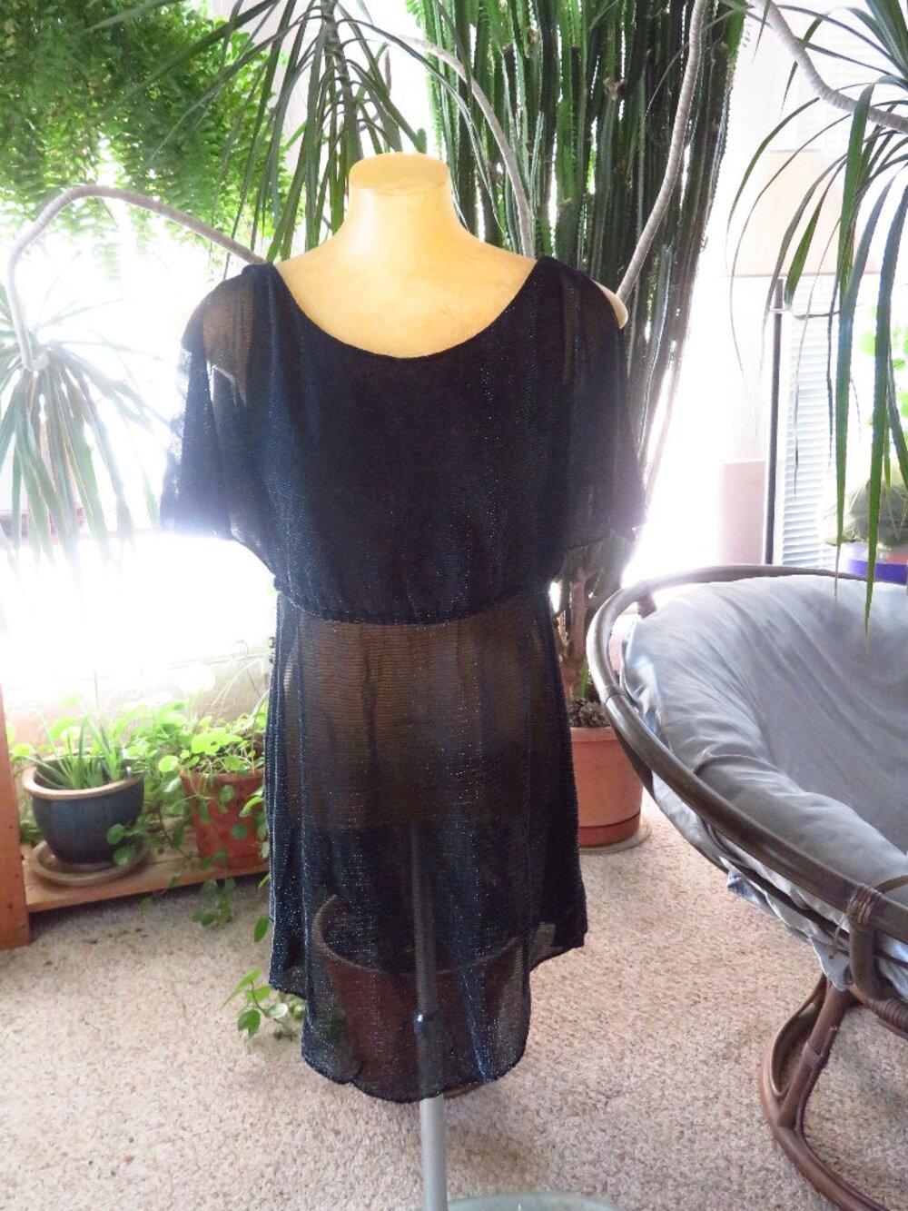 Vintage sparkly top split sleeve